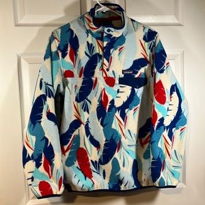 EXC Patagonia 2016 Fleece Synchilla Snap-T Feather Dance Channel Blue Women’s L